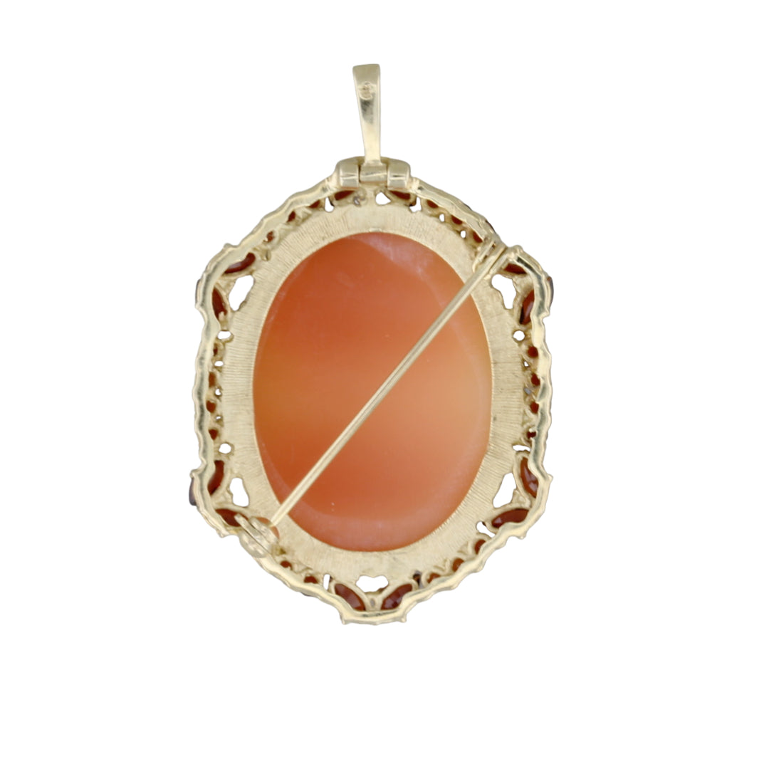 Brosche Muschelkamee