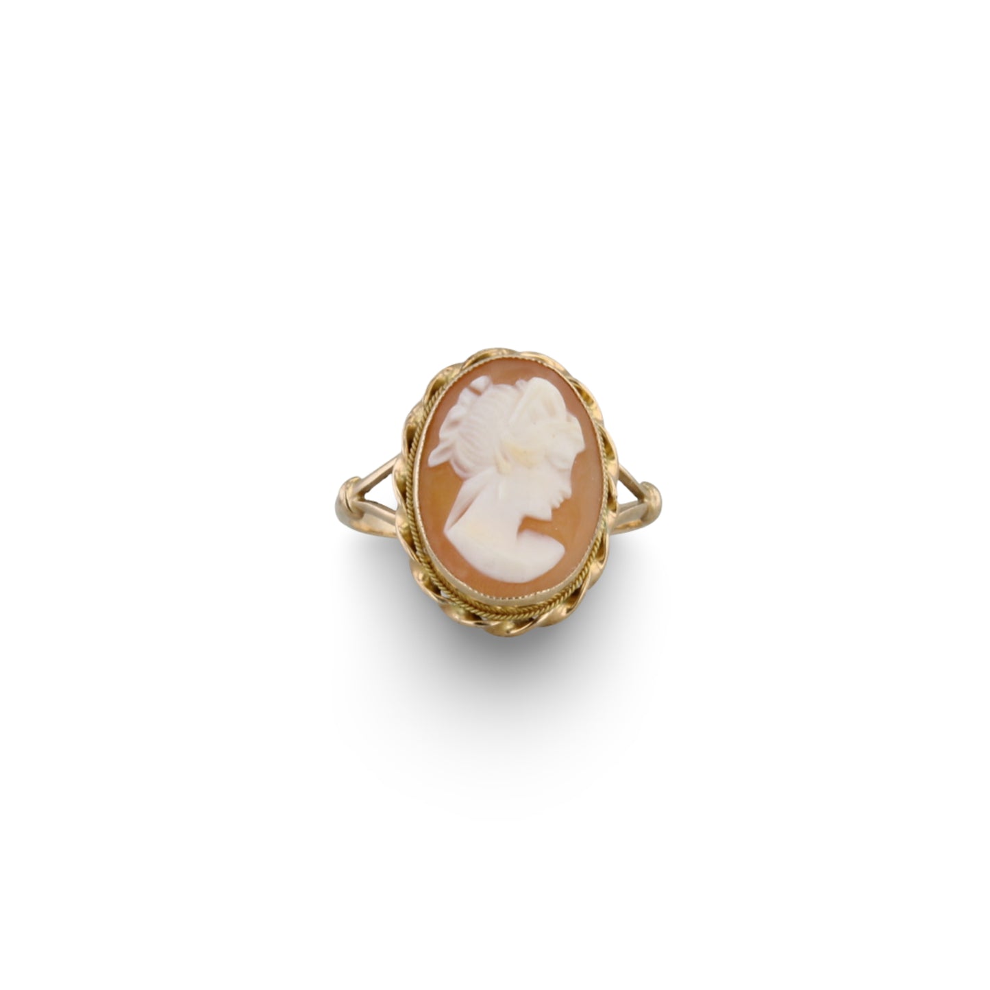 Goldring mit Muschelgemme