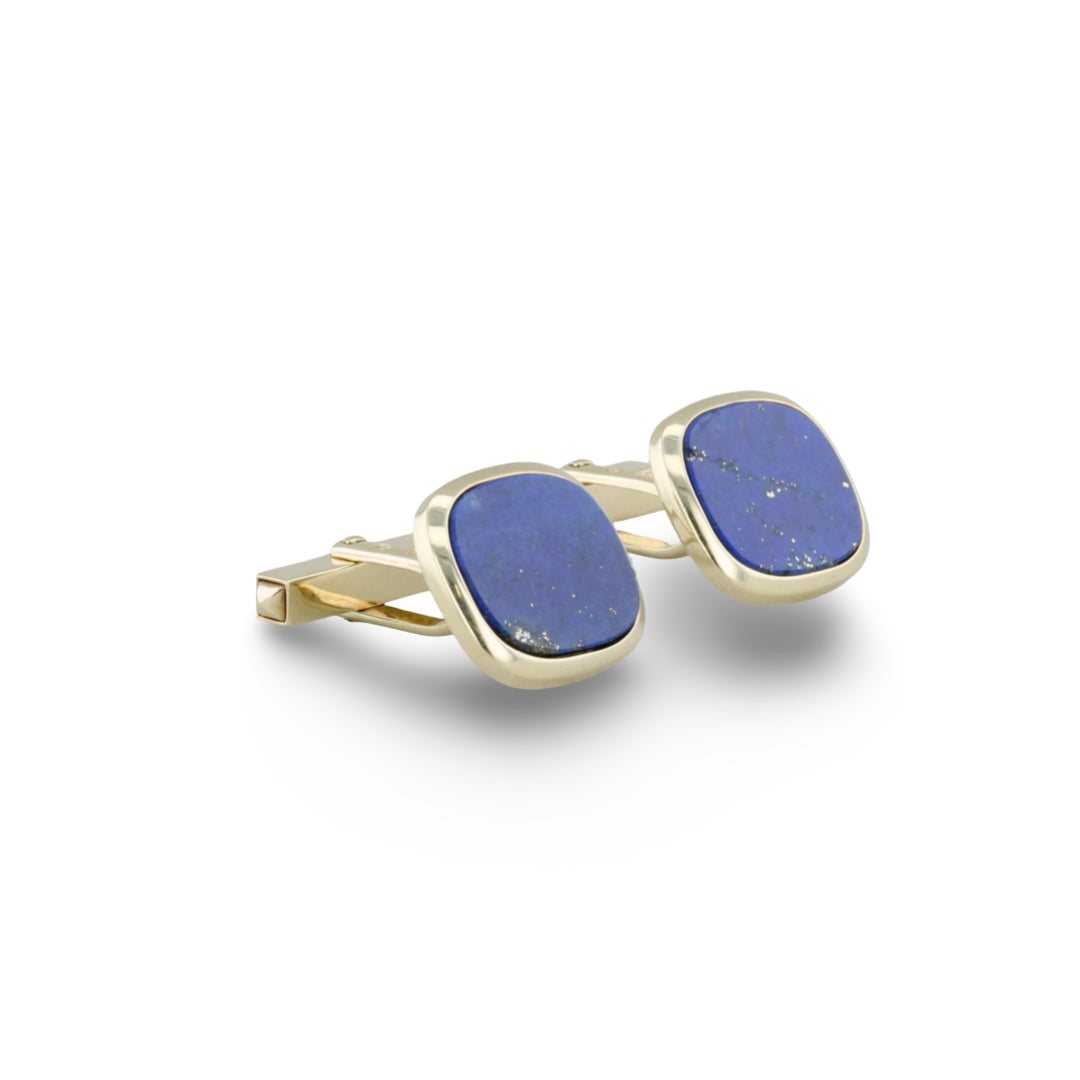 Goldene Manschettenknöpfe mit Lapislazuli