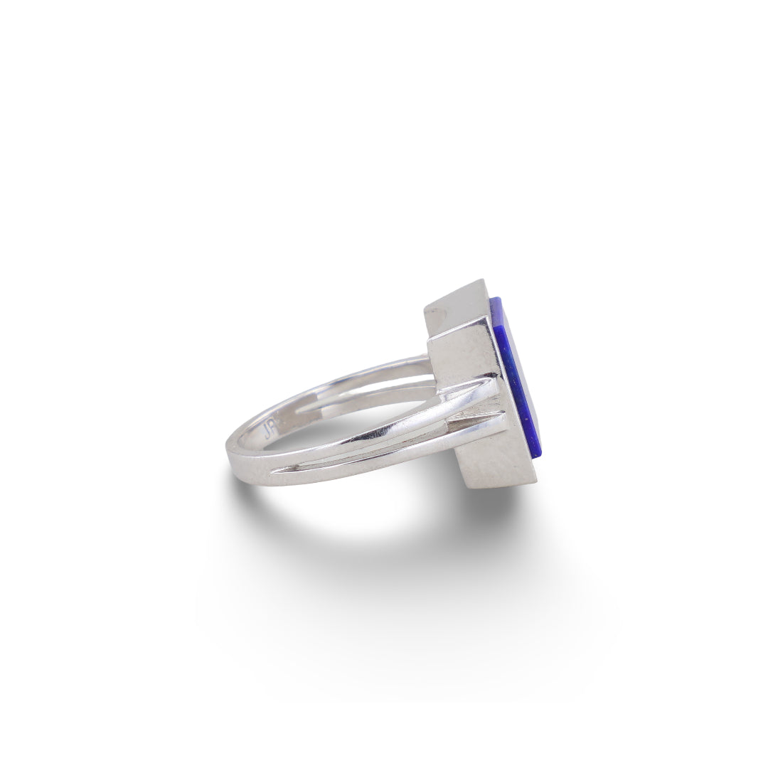 Weißgold Ring mit Lapislazuli