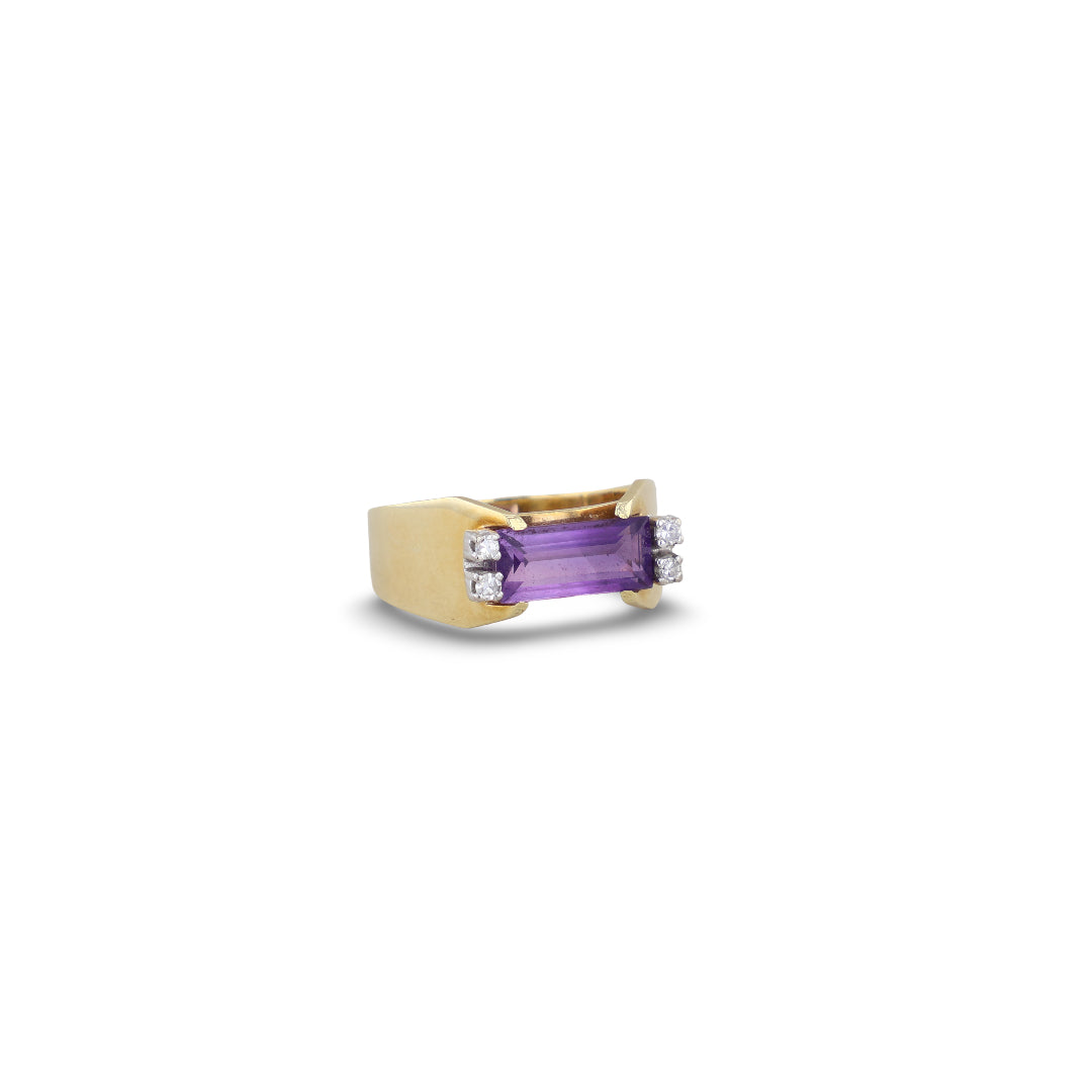 Gelbgold Ring mit Amethyst und Brillanten