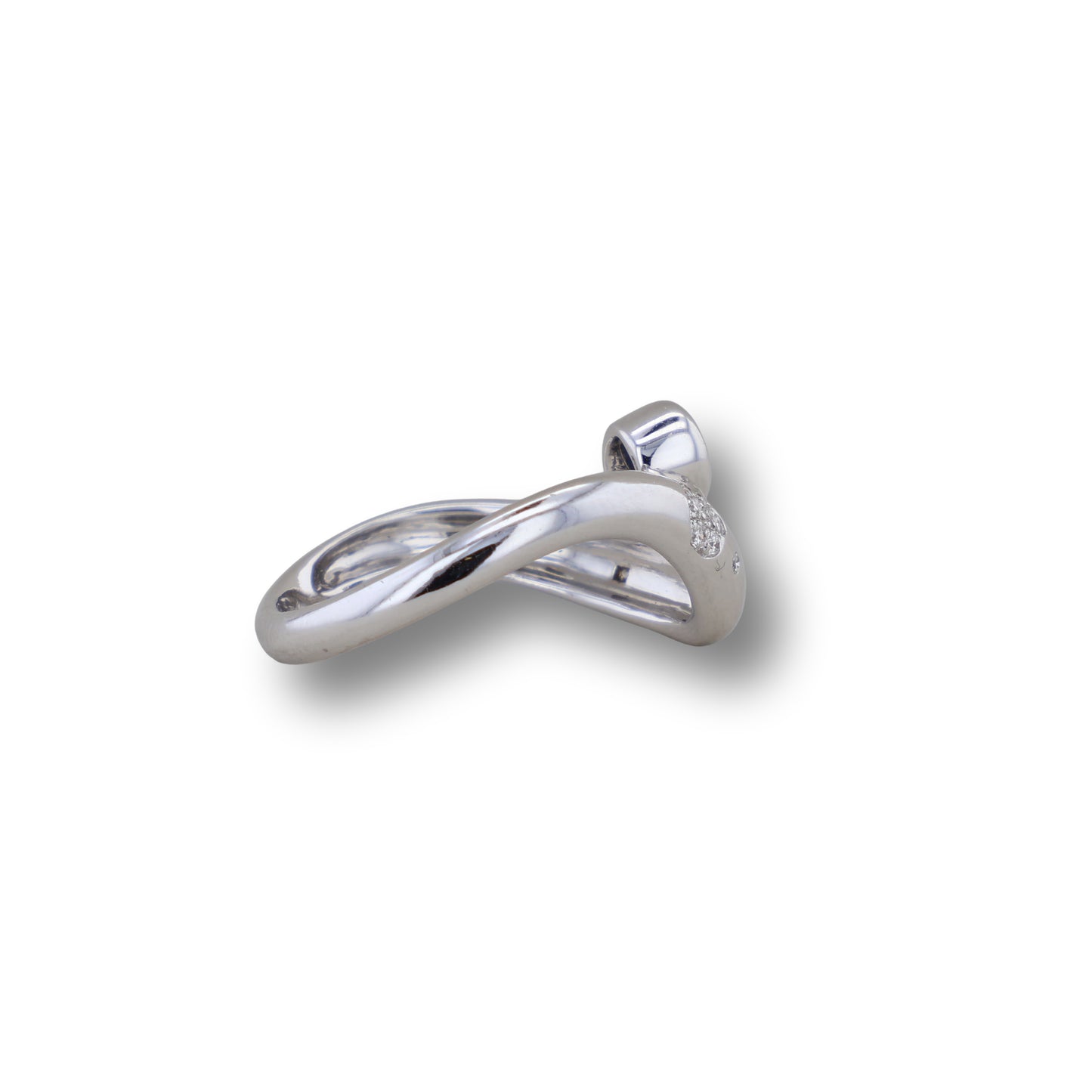 Weißgold Ring mit Saphir und 14 Brillanten