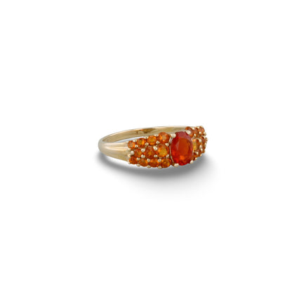 Goldener Ring mit roten Steinen