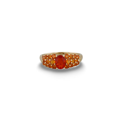 Goldener Ring mit roten Steinen