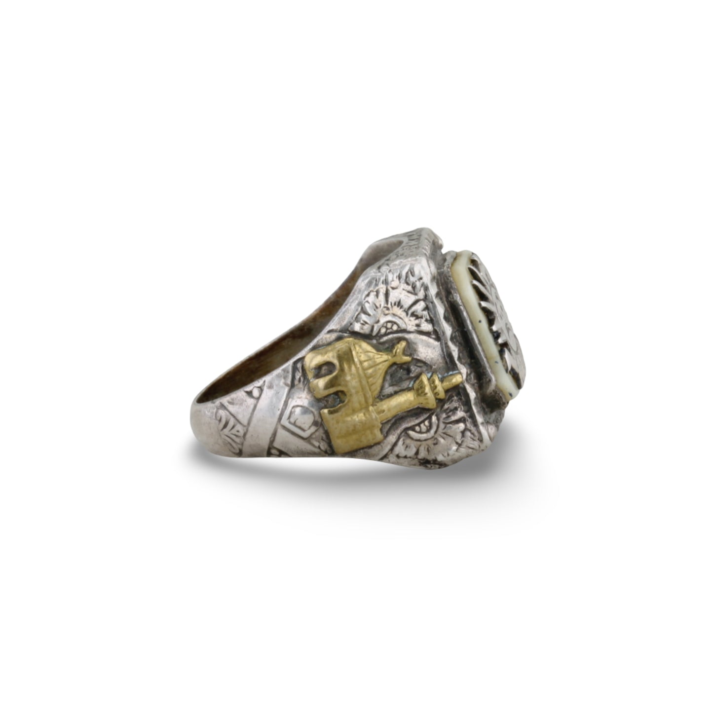 Großer Silberring mit Sonnensymbol