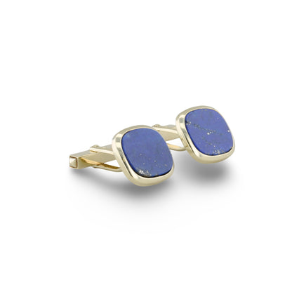 Goldene Manschettenknöpfe mit Lapislazuli