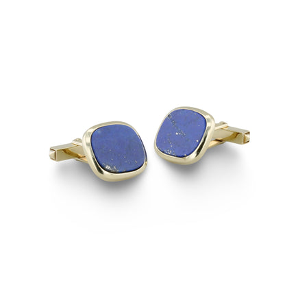 Goldene Manschettenknöpfe mit Lapislazuli