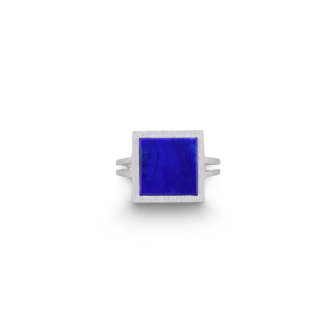 Weißgold Ring mit Lapislazuli