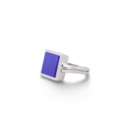 Weißgold Ring mit Lapislazuli