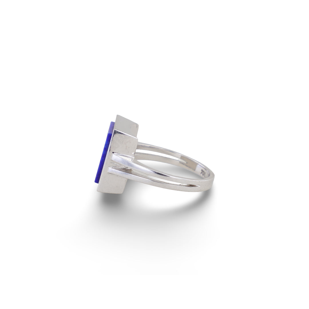 Weißgold Ring mit Lapislazuli