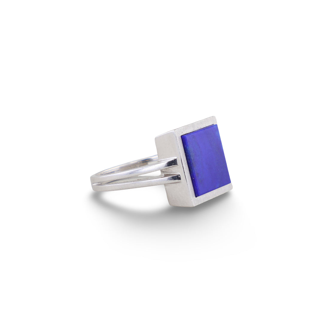 Weißgold Ring mit Lapislazuli