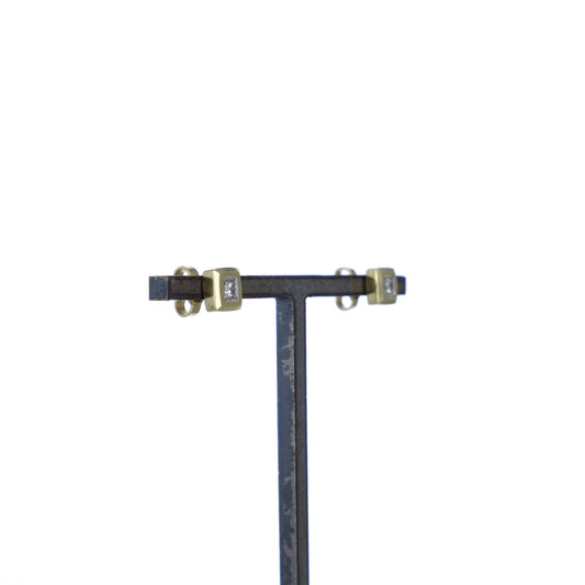 585er Gelbgold Ohrstecker eckig mit 2 Brillanten
