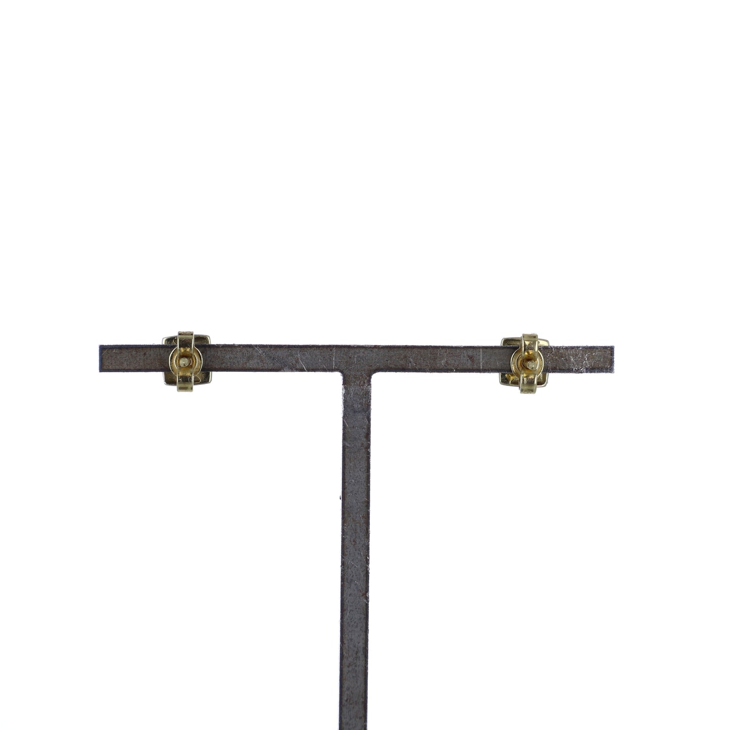 585er Gelbgold Ohrstecker eckig mit 2 Brillanten