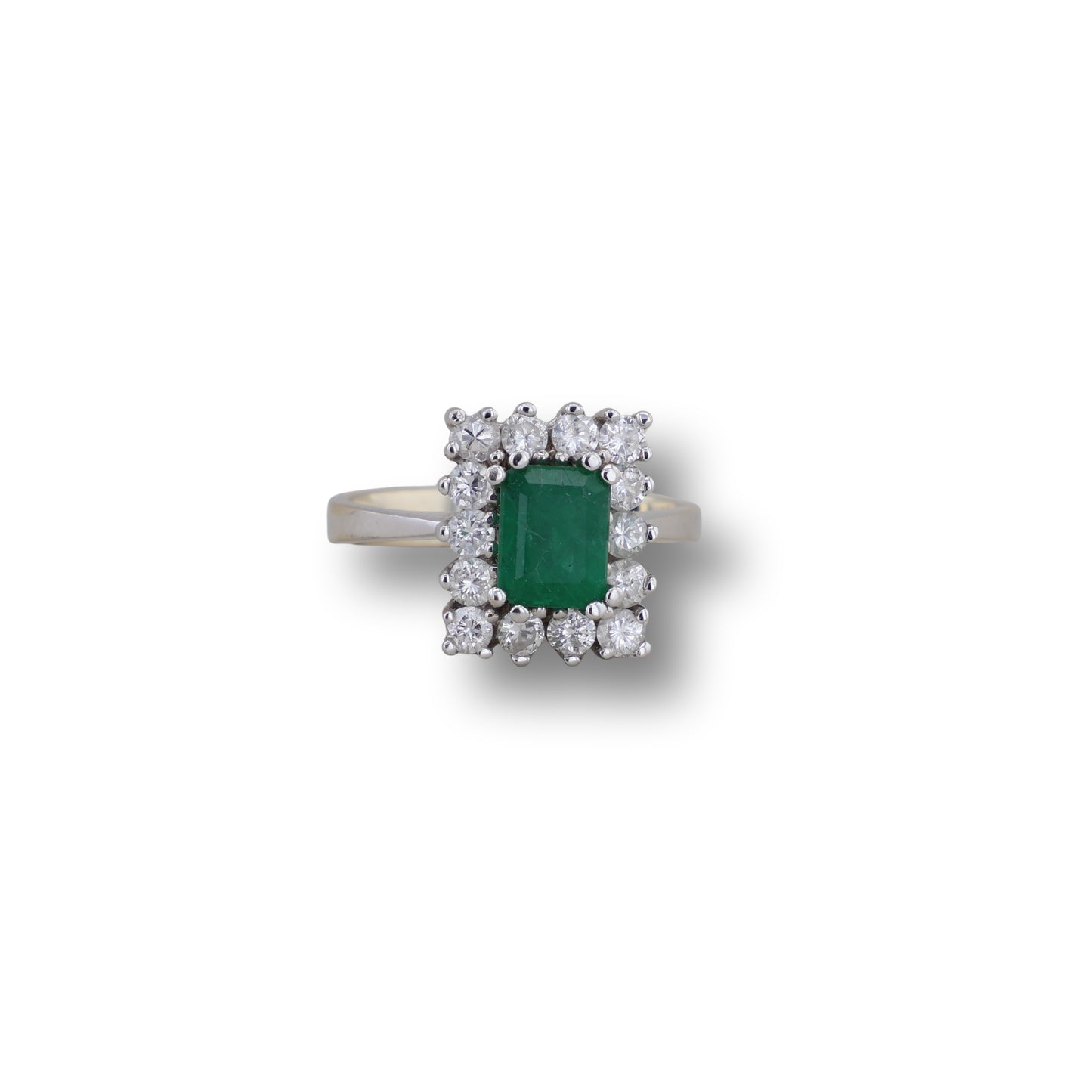 Weißgold Ring mit Smaragd