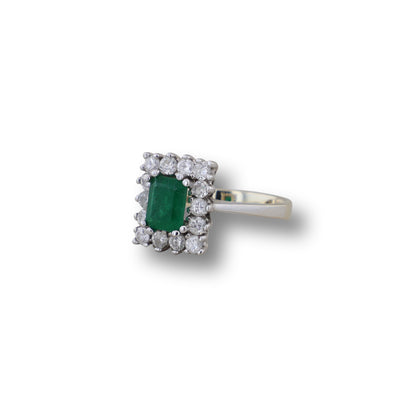 Weißgold Ring mit Smaragd
