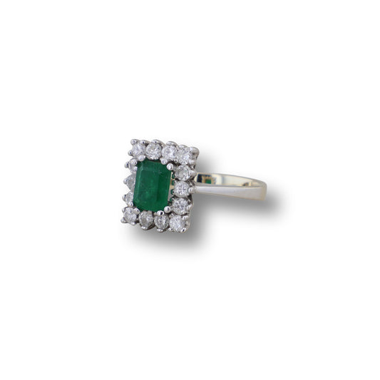Weißgold Ring mit Smaragd