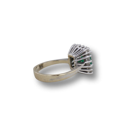 Weißgold Ring mit Smaragd