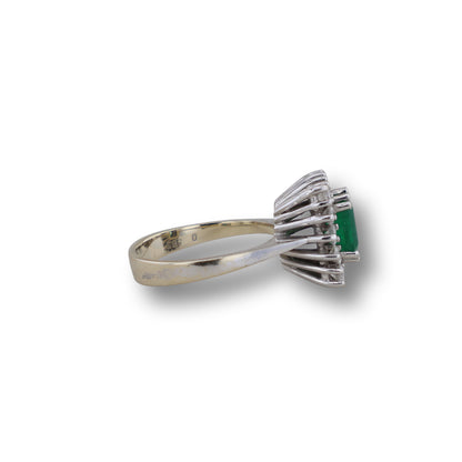 Weißgold Ring mit Smaragd