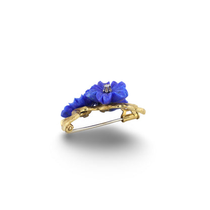 Brosche mit 3 Lapislazuli Blüten