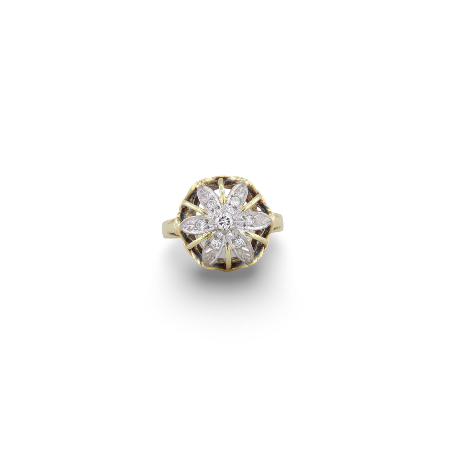 Gelbgold Ring als Blume