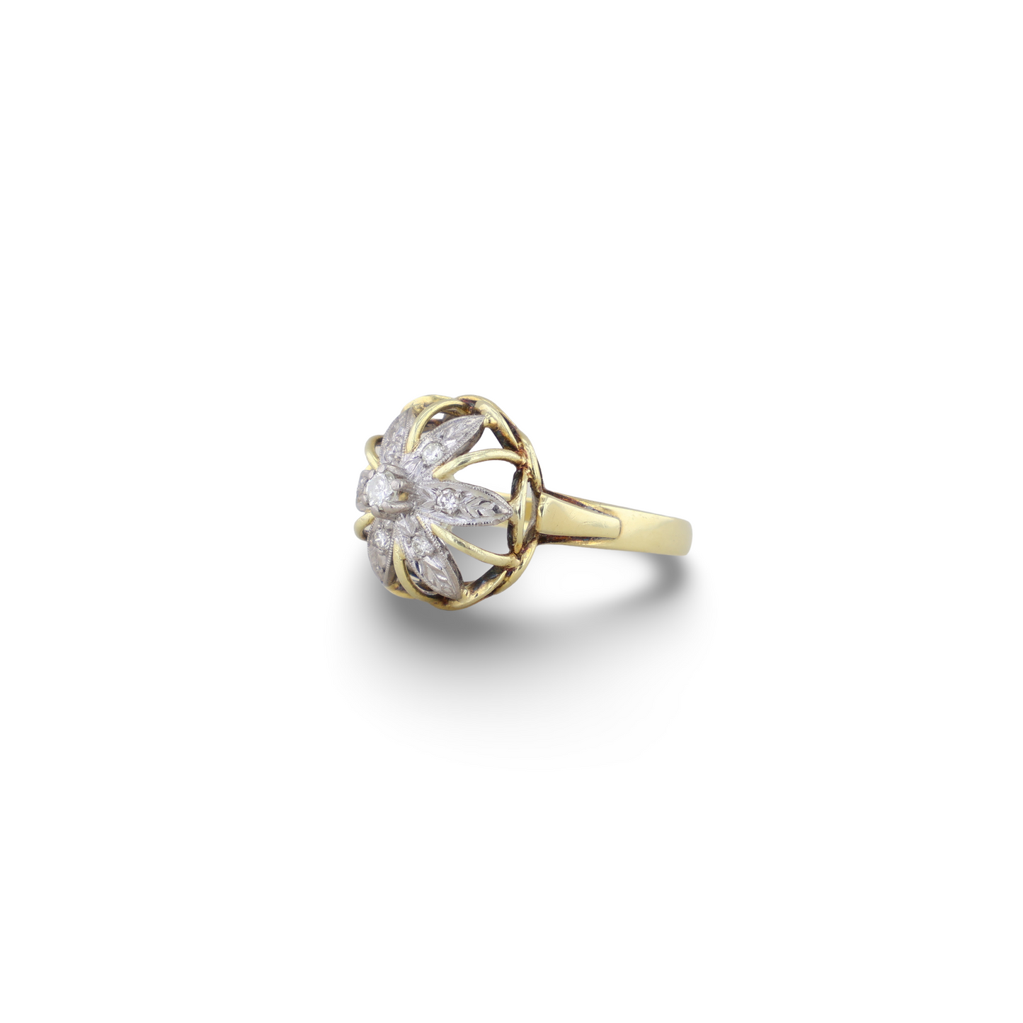 Gelbgold Ring als Blume
