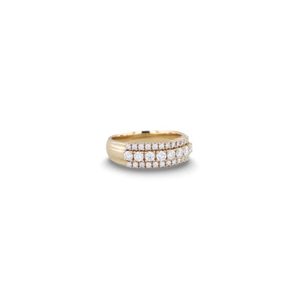 Ring mit 3 Brillantenreihen