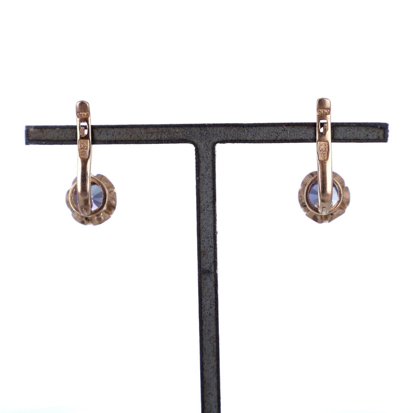 Rotgold Ohrhänger mit Morganit