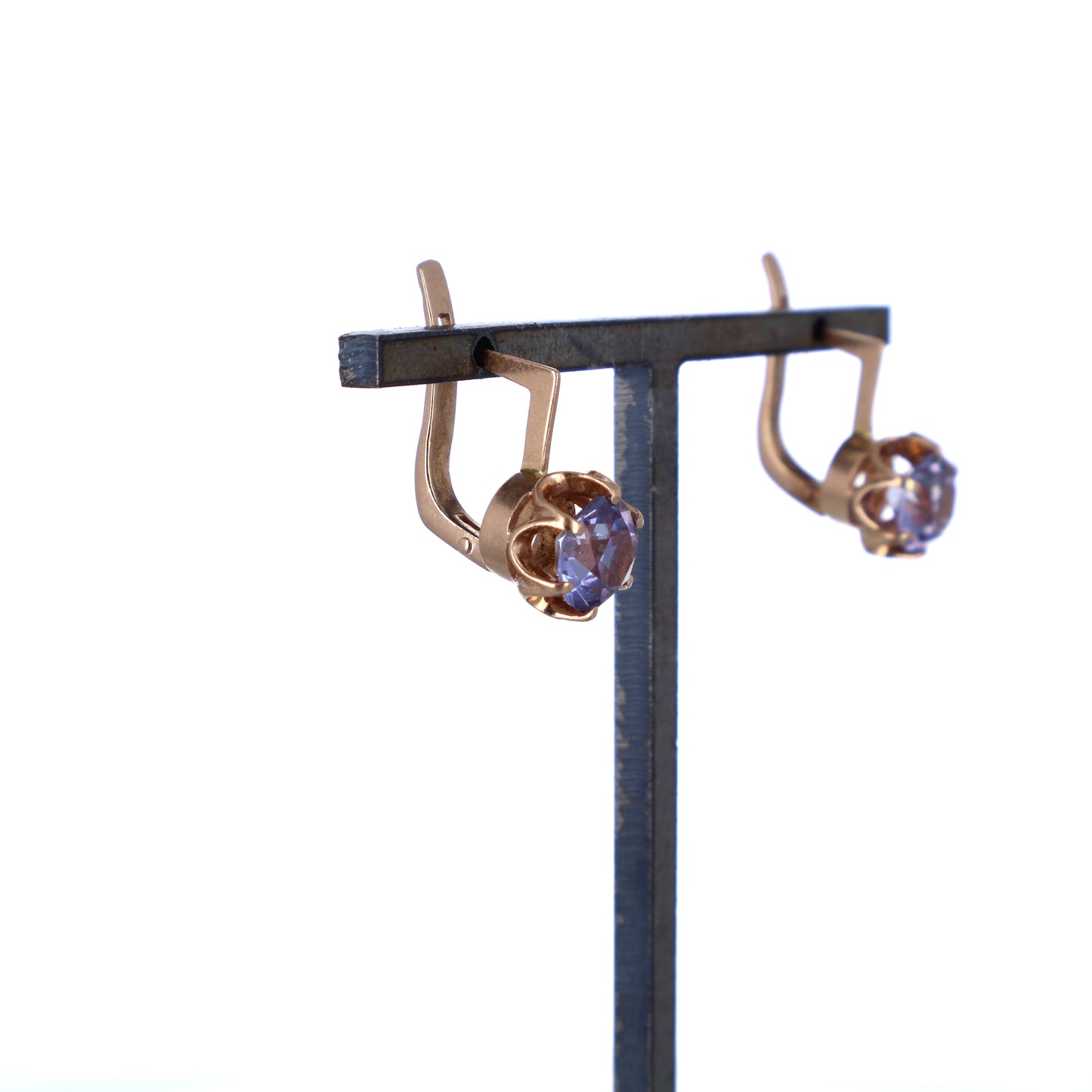 Rotgold Ohrhänger mit Morganit