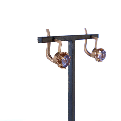 Rotgold Ohrhänger mit Morganit