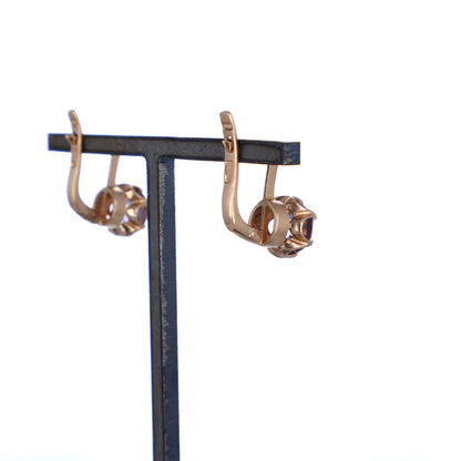 Rotgold Ohrhänger mit Morganit