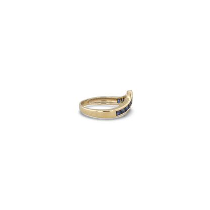 Gelbgold Ring mit Brillant und Saphiren