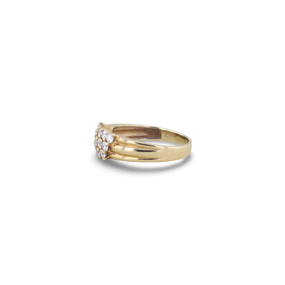 Ring mit 15 Brillanten in 3 Steinreihen