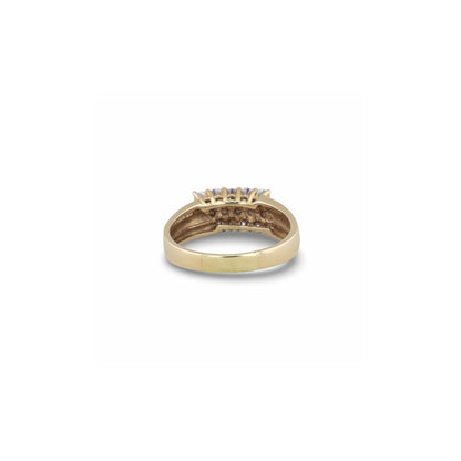 Ring mit 15 Brillanten in 3 Steinreihen