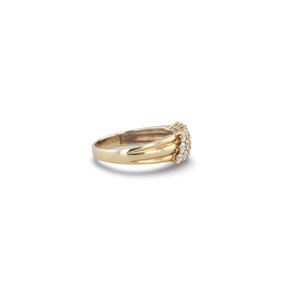 Ring mit 15 Brillanten in 3 Steinreihen