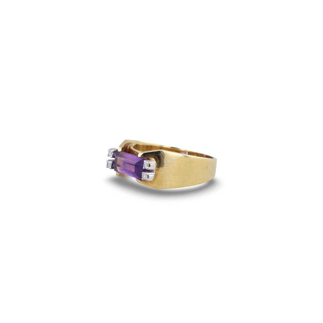 Gelbgold Ring mit Amethyst und Brillanten