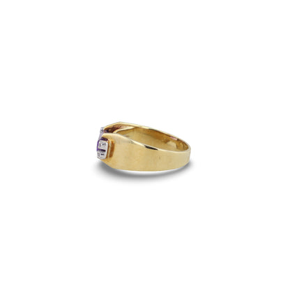 Gelbgold Ring mit Amethyst und Brillanten