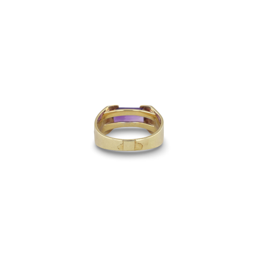 Gelbgold Ring mit Amethyst und Brillanten