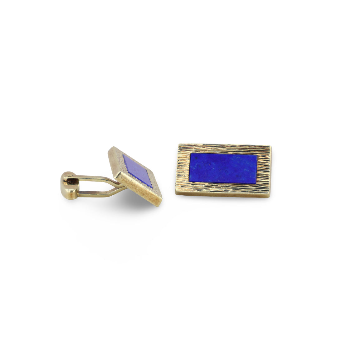 Gelbgold Manschettenknöpfe mit Lapis Lazuli