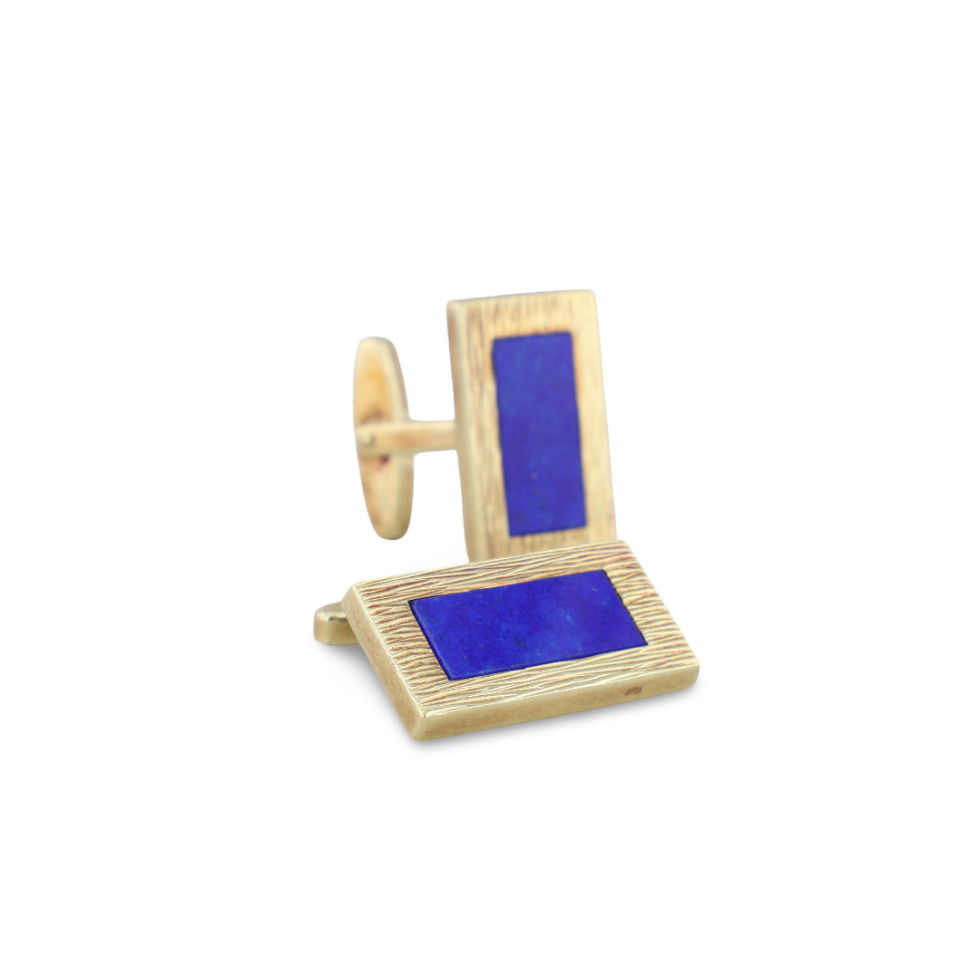 Gelbgold Manschettenknöpfe mit Lapis Lazuli