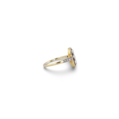Gelbgold Ring mit 3 Brillanten