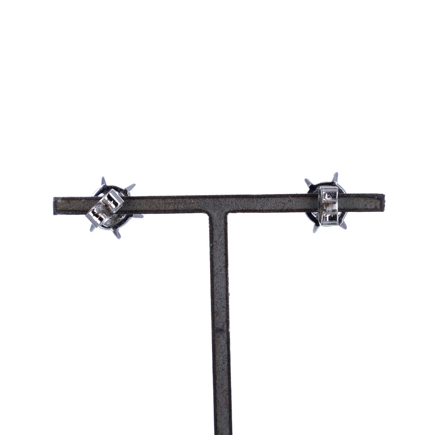 Weißgold Ohrstecker mit 2 Safiren