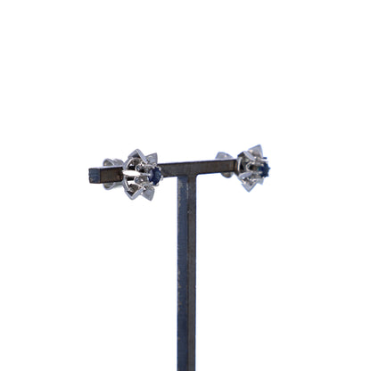 Weißgold Ohrstecker mit 2 Safiren
