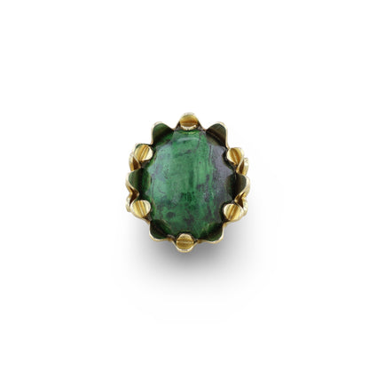 Ring im Blumendesign mit grünem Chrysopras