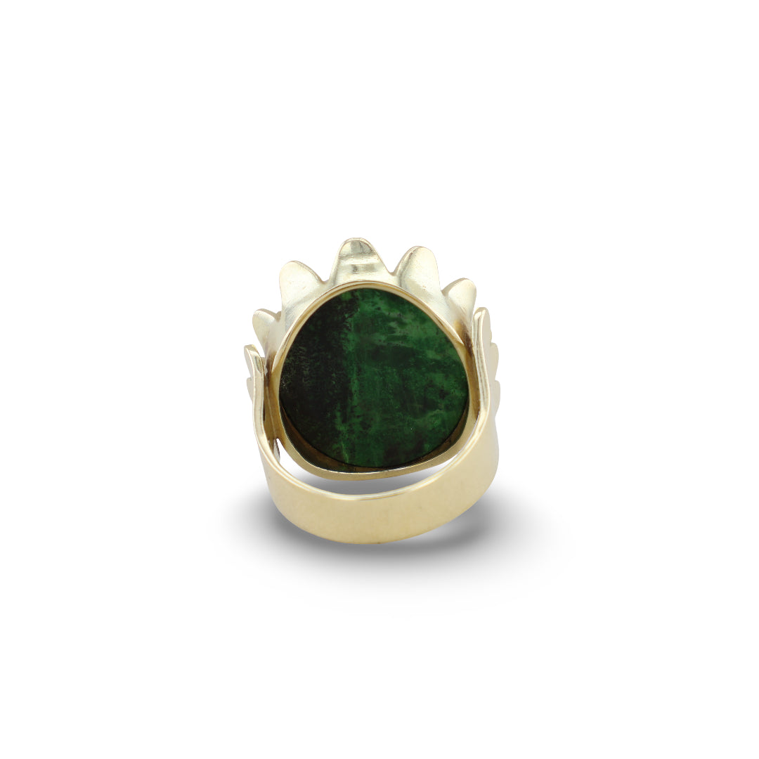 Ring im Blumendesign mit grünem Chrysopras