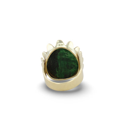 Ring im Blumendesign mit grünem Chrysopras