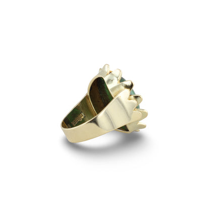 Ring im Blumendesign mit grünem Chrysopras